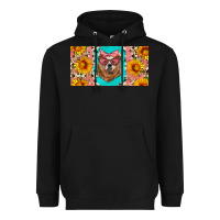 Black mama bear with sunflowers and glasses license plate Heavyweight Hoodie - Artiststas
