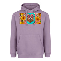 Lavender mama bear with sunflowers and glasses license plate Heavyweight Hoodie - Artiststas