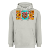 Moon Dust mama bear with sunflowers and glasses license plate Heavyweight Hoodie - Artiststas