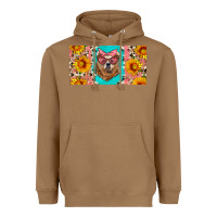 Toasted Coconut mama bear with sunflowers and glasses license plate Heavyweight Hoodie - Artiststas