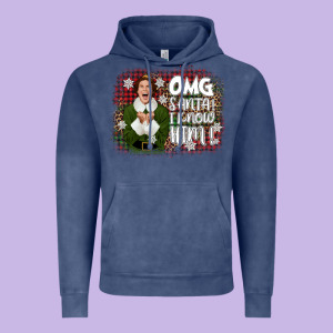 The Elf Omg Santa Vintage Hoodie Designed By Cowgirlartshop