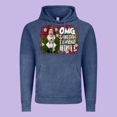 The Elf Omg Santa Vintage Hoodie Designed By Cowgirlartshop