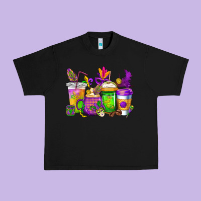 Mardi Gras Coffee Cups Cowgirl Urban Heavy Tee Designed By Cowgirlartshop