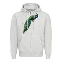 Dove Grey Peacock Zipper Hoodie - LillyAllenDesigns