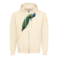 Sandshell Peacock Zipper Hoodie - LillyAllenDesigns