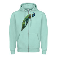 Seafoam Peacock Zipper Hoodie - LillyAllenDesigns