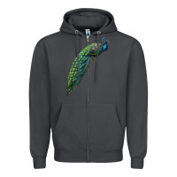 Smoke Peacock Zipper Hoodie - LillyAllenDesigns