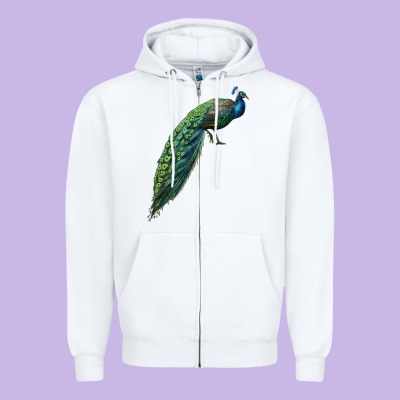 Peacock Zipper Hoodie Designed By Lillyallendesigns