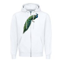 White Peacock Zipper Hoodie - LillyAllenDesigns