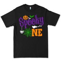 Black spooky one boy halloween 1st birthday matching family t shirt Premium Tee - trangStudio