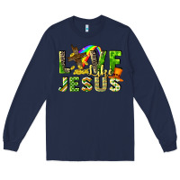 Navy Love like Jesus Long Sleeve Tee - CowGirlArtShop