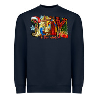 Navy Joy To The World Heavyweight Sweatshirt - CowhideDigitalArt