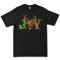 Black Christmas Joy Reindeer Premium Tee - RanaPortraitStore