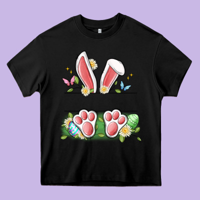 Easter Bunny Name Frame Heavy Core Tee Designed By Artiststas