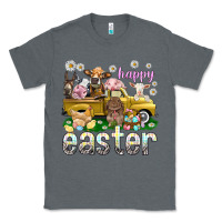 Charcoal Heather Happy Easter truck with farm animals Classic Tee - NancyCooperArtShop