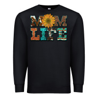 Black western cowhide leopard turquoise  leather aztec sunflower mom Premium Sweatshirt - Artiststas