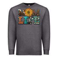 Charcoal Heather western cowhide leopard turquoise  leather aztec sunflower mom Premium Sweatshirt - Artiststas