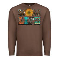 Chestnut western cowhide leopard turquoise  leather aztec sunflower mom Premium Sweatshirt - Artiststas