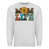 Dove Grey western cowhide leopard turquoise  leather aztec sunflower mom Premium Sweatshirt - Artiststas
