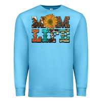 Ocean Blue western cowhide leopard turquoise  leather aztec sunflower mom Premium Sweatshirt - Artiststas