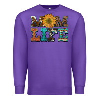 Purple western cowhide leopard turquoise  leather aztec sunflower mom Premium Sweatshirt - Artiststas