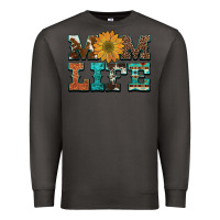 Smoke western cowhide leopard turquoise  leather aztec sunflower mom Premium Sweatshirt - Artiststas