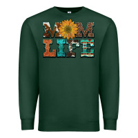 Sports Green western cowhide leopard turquoise  leather aztec sunflower mom Premium Sweatshirt - Artiststas