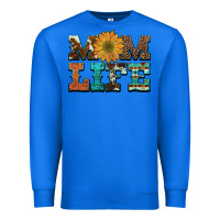 True Royal western cowhide leopard turquoise  leather aztec sunflower mom Premium Sweatshirt - Artiststas