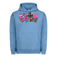 Pigment Pebble Blue cancer faith cross Urban Hoodie - AdoDesignShop