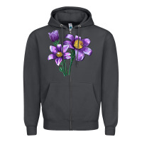 Smoke Pasque Flower Illustrations Zipper Hoodie - LillyAllenDesigns