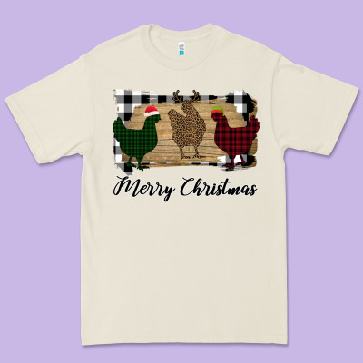 Merry Christmas Chickens Premium Tee Designed By Bettercallsaul