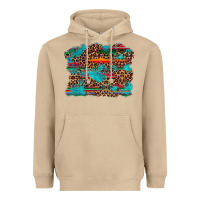 Mushroom western serape leopard turquoise  background Heavyweight Hoodie - Artiststas