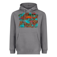 Storm western serape leopard turquoise  background Heavyweight Hoodie - Artiststas