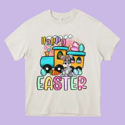 Happy Easter Train Heavy Core Tee Designed By Artiststas