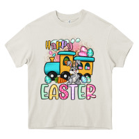 Cream happy easter train Heavy Core Tee - Artiststas