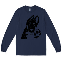 Navy German Shepherd German Shepherd Puppy Long Sleeve Tee - trangStudio