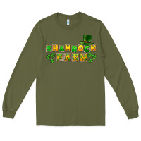 Army Green St. Patrick's Shamrock farm Long Sleeve Tee - CowGirlArtShop