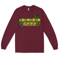 Burgundy St. Patrick's Shamrock farm Long Sleeve Tee - CowGirlArtShop