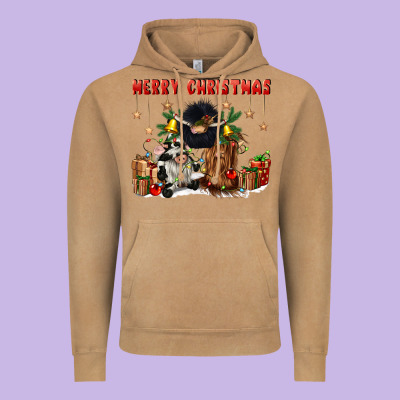 Merry Christmas Vintage Hoodie Designed By Cowgirlartshop