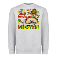 Heather Grey Just Here To Fiesta Heavyweight Sweatshirt - CowhideDigitalArt