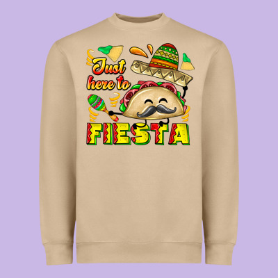 Just Here To Fiesta Heavyweight Sweatshirt Designed By Cowhidedigitalart