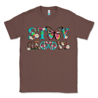 Chestnut stay groovy with butterfly peace sign and flowers Classic Tee - Artiststas