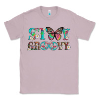 Lilac stay groovy with butterfly peace sign and flowers Classic Tee - Artiststas