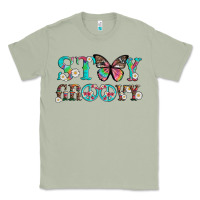 Matcha stay groovy with butterfly peace sign and flowers Classic Tee - Artiststas