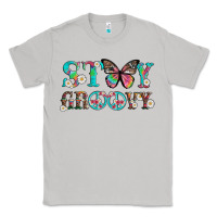 Moon Dust stay groovy with butterfly peace sign and flowers Classic Tee - Artiststas