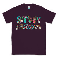 Plum stay groovy with butterfly peace sign and flowers Classic Tee - Artiststas