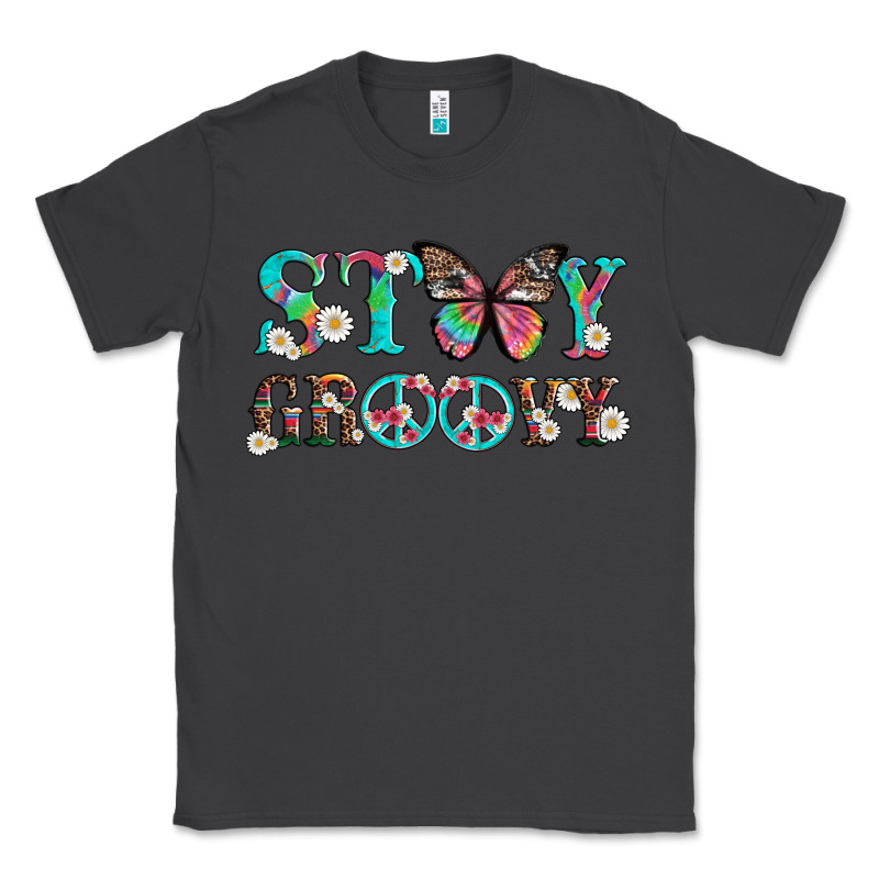 Stay Groovy With Butterfly Peace Sign And Flowers Classic Tee by Artiststas | Teevron