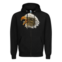Black Bald Head Eagle Zipper Hoodie - LillyAllenDesigns
