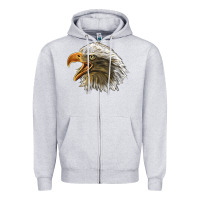 Heather Grey Bald Head Eagle Zipper Hoodie - LillyAllenDesigns