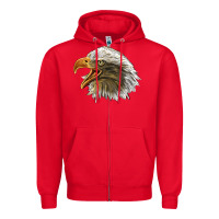 Red Bald Head Eagle Zipper Hoodie - LillyAllenDesigns